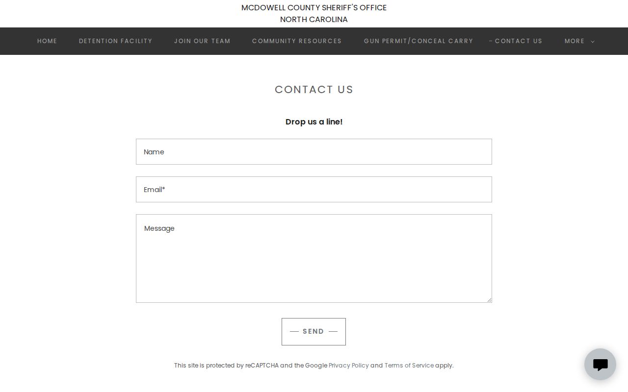 McDowell County sheriff contact channel for arrest records