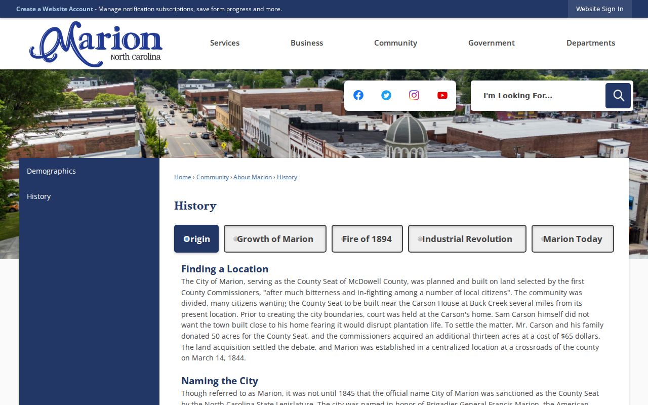 Marion history source for early court and criminal records