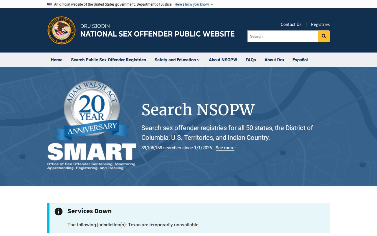 National NSOPW search for a McDowell County sex offender lookup